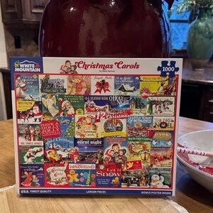 Mint White Mountain Christmas Carols 1000 piece puzzle Larger Pieces